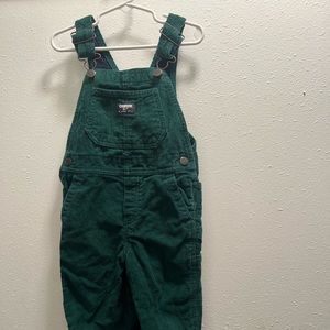 Green corduroy oshkosh overalls